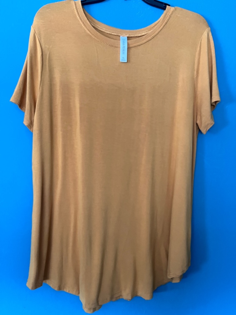 Zenana Outfitters Short Sleeve Tunic Top - Camel